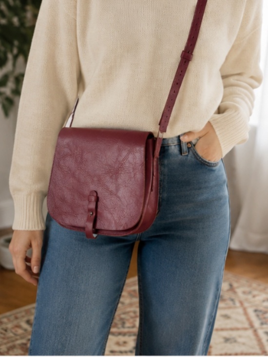 Lucky Brand Handbags - Lucky Brand Brown Leather Saddle Bag Crossbody Boho Purse